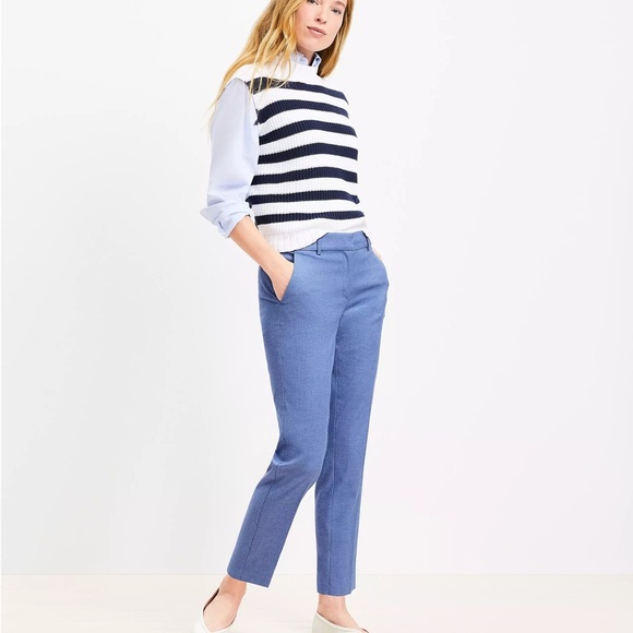 LOFT Pants - LOFT Riviera Slim Ankle Length Pants Blue Multi 2